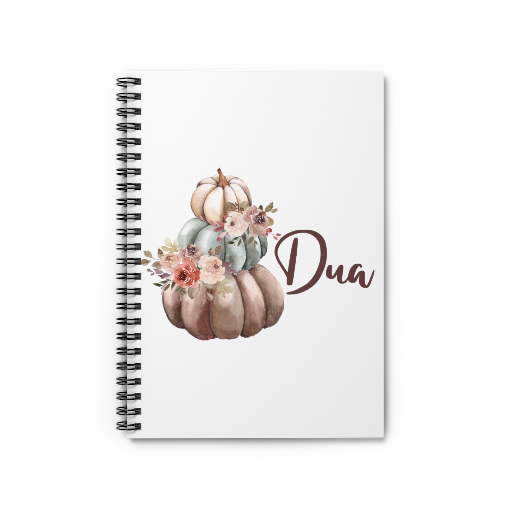 a: Pumpkin with Dua: Spiral Notebook - Ruled Line - Haute and Muslim